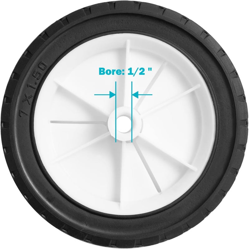 Sutmorly 9611 Replaces Hand Trucks Wheel Lawnmower Grill Wheel 9611 Oregon 72-107 7-inch Set of 2 - Image 5
